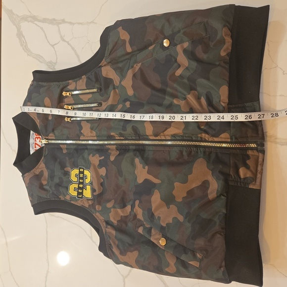 1738 New York Mens Full Zip Camo Embroidered Puffer Vest Green Size Large - Picture 12 of 13